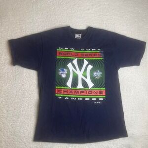 1998 New York Yankees Pro Player mens blue tshirt vintage mlb L
